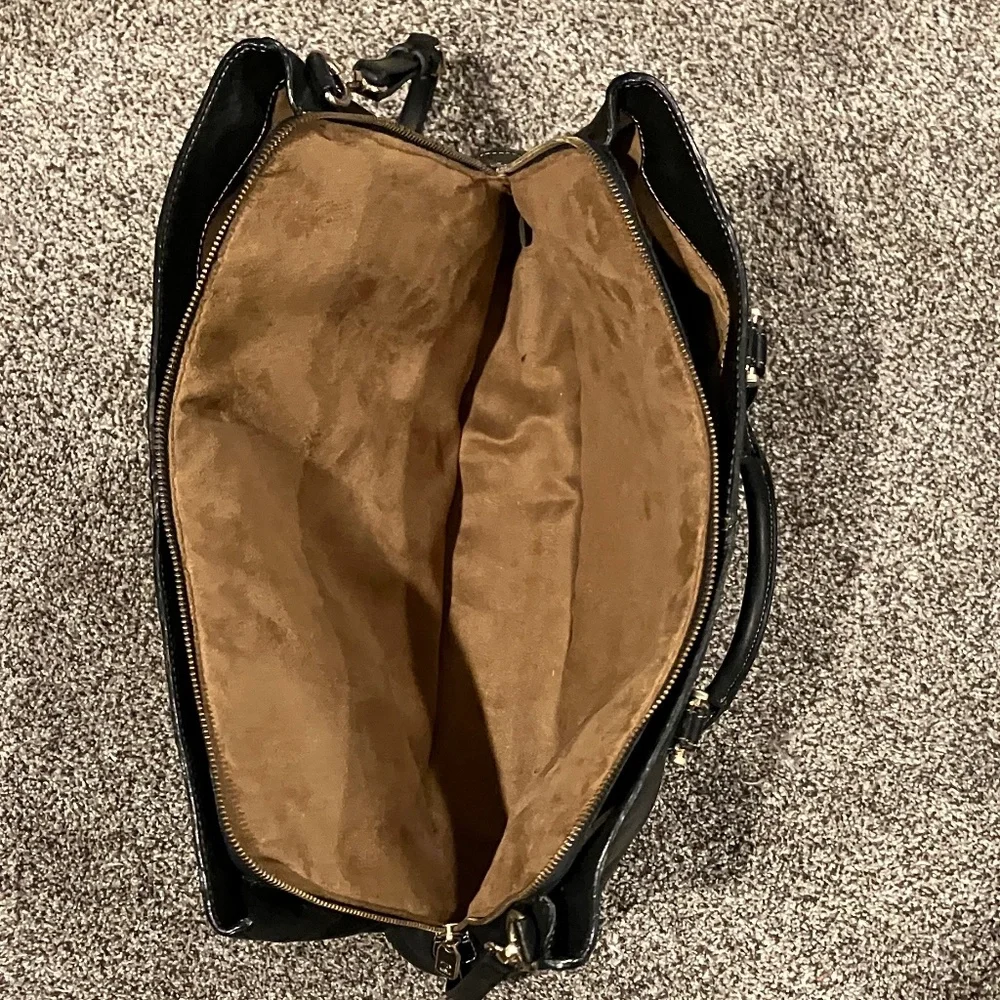 Liz Claiborne Black Leather Briefcase Laptop Bag